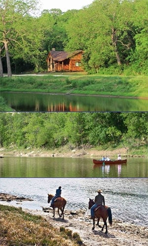 Brazos Bluffs Ranch guest house - horseback riding - canoeing