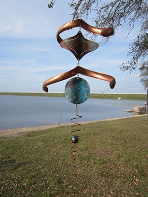 Northern Lights Pure Copper Kinetic Handmade Texas Wind Art