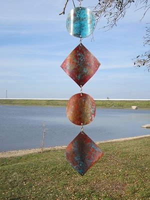 Pulsar Pure Copper Patina Kinetic Handmade Wind Art