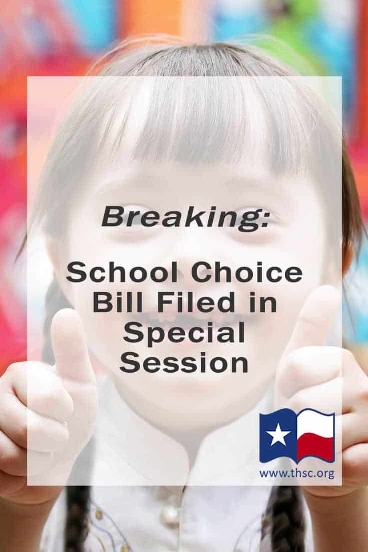 Breaking: School Choice Bill Filed in Special Session