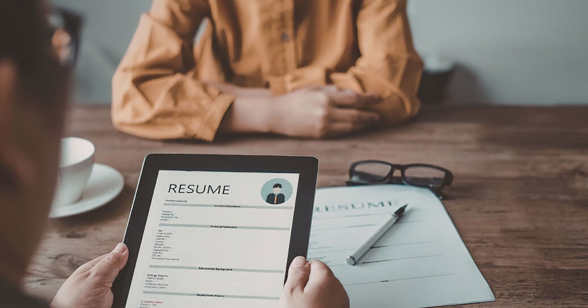 Young student at job interview